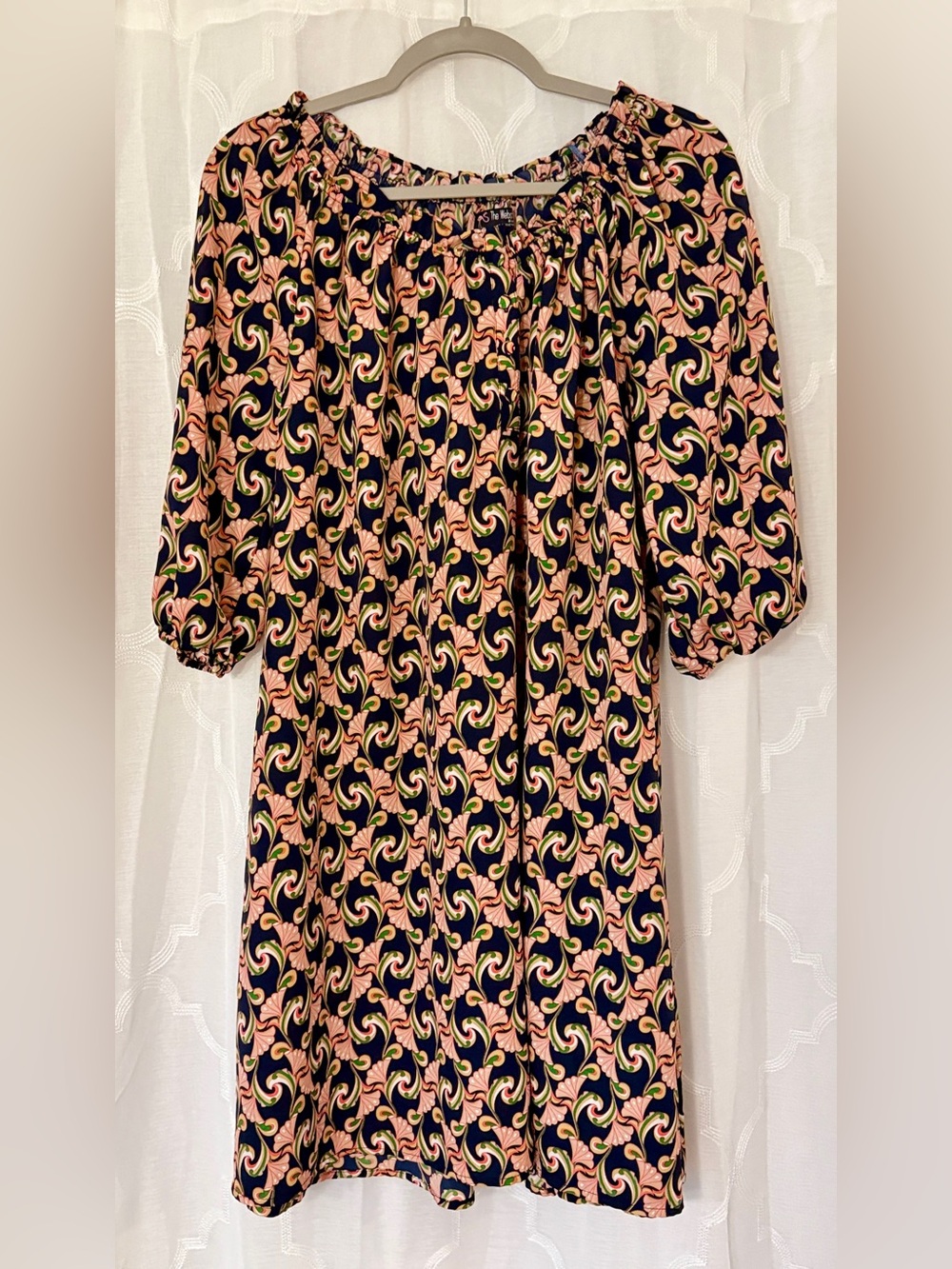 The Webster at Target Small Paisley Swirl 3/4 Sleeve Mini Dress